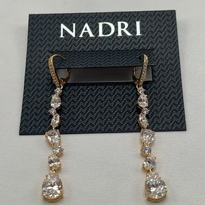 Nadri Gold and Silver Drop Earrings